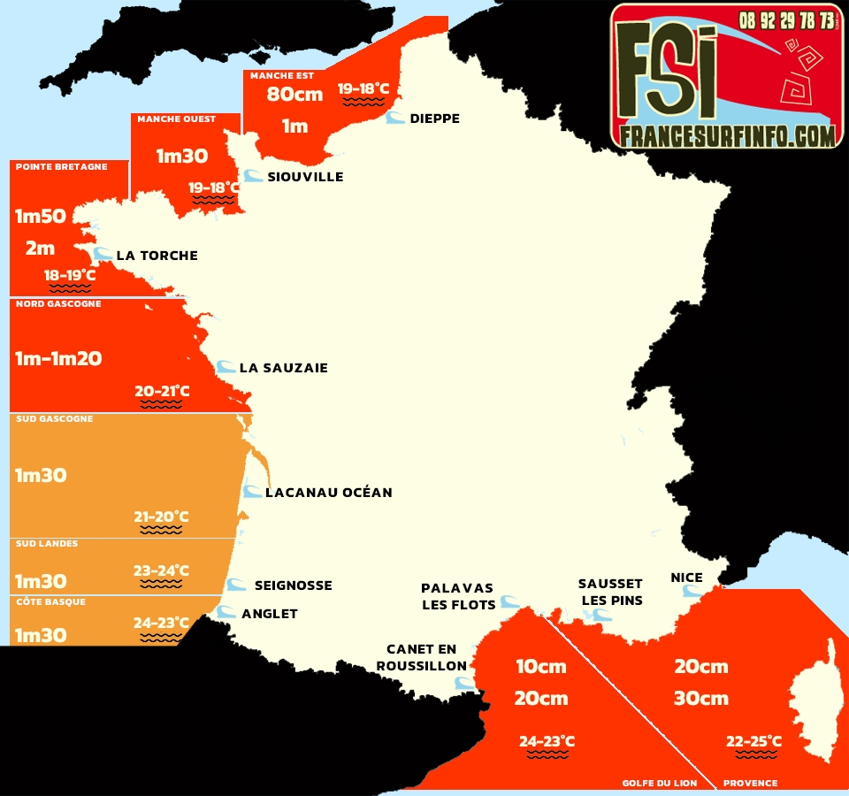 France Surf Info : Situation du 15/07/2025 à 9H