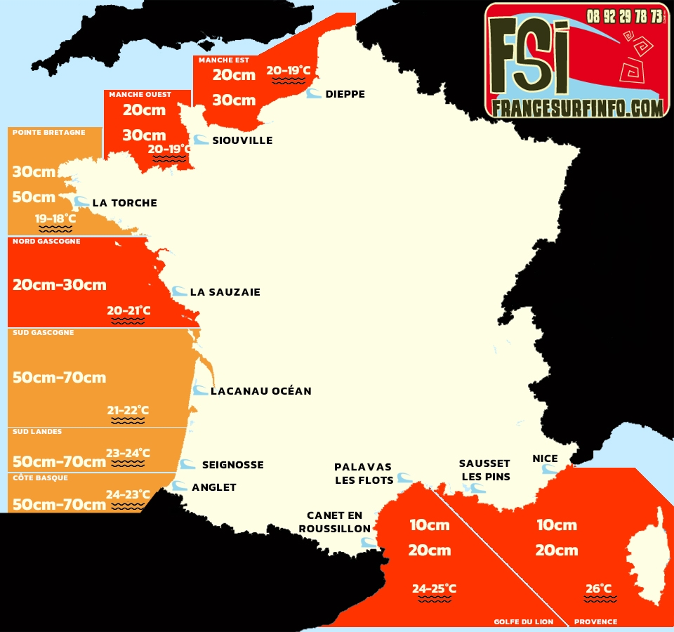 France Surf Info : Situation du 15/08/2025 à 9H