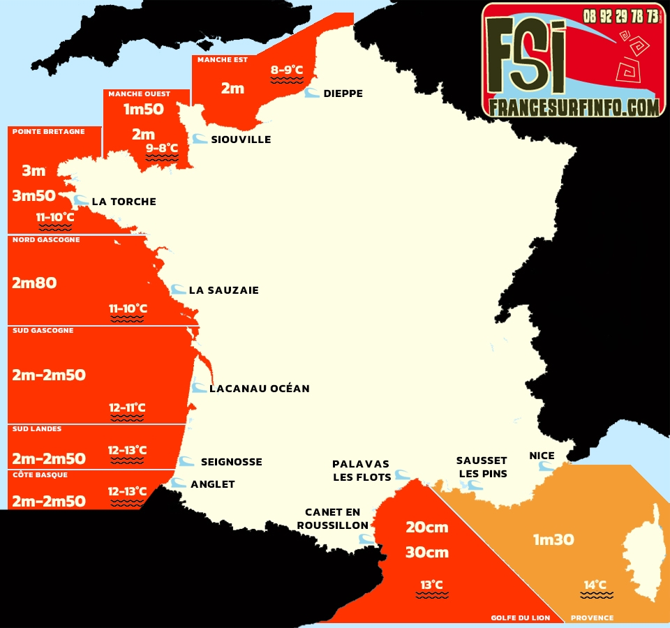 France Surf Info : Situation du 16/02/2026 &agrave; 9H
