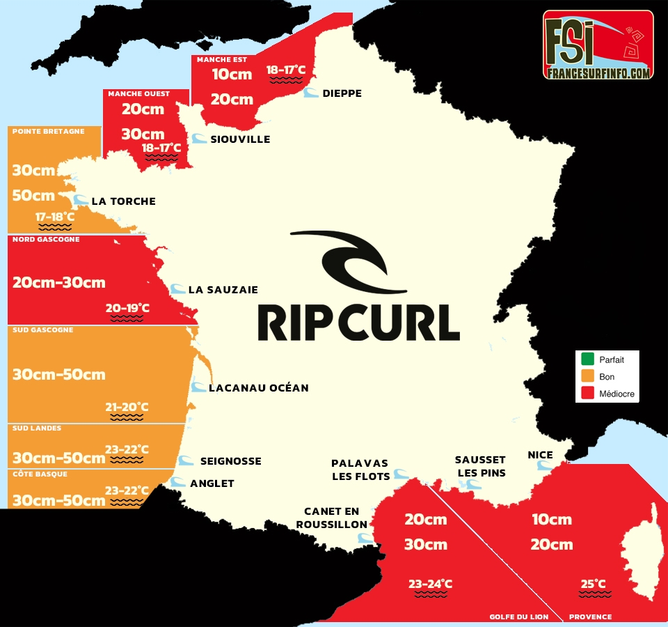 France Surf Info : Situation du 22/06/2026 &agrave; 9H