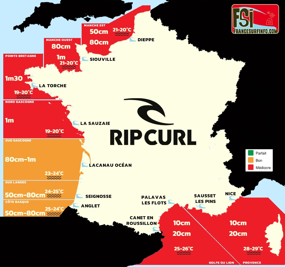France Surf Info : Situation du 05/08/2026 &agrave; 9H