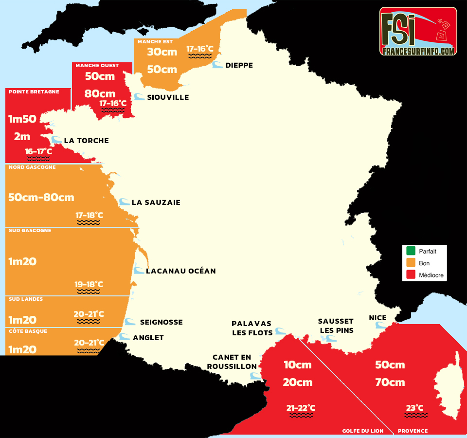 France Surf Info : situation du 12/10/2026