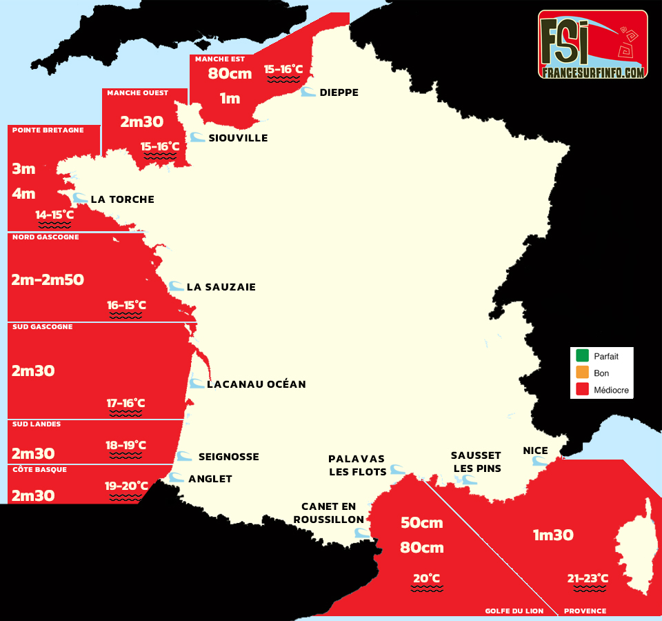 France Surf Info : situation du 21/10/2026